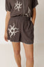 Linen Embroidered Short