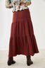 Pleated Button Skirt