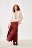 Pleated Button Skirt