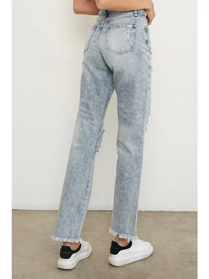 Ripped Frayed Hem Jeans