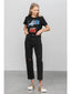 High Rise Ripped Crop Raw Hem Straight Jean