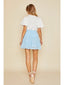 Elastic Drawstring Tiered Mini Skirt