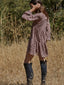 Woven Crepe Chiffon Long Sleeve Babydoll Dress