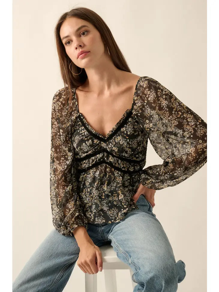 Sweetheart Floral Blouse