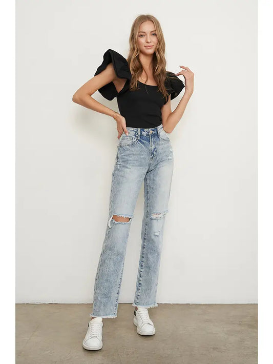 Ripped Frayed Hem Jeans