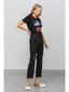 High Rise Ripped Crop Raw Hem Straight Jean